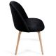 Set de scaune de masă din catifea, 2 buc - negru