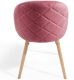 Set de 2x scaune de masă din catifea, roz