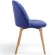 Set de 2 x  scaune de masă din catifea, albastru regal