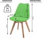 Set de scaune de luat masă din plastic, 2 buc, verde