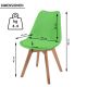 Set de scaune de luat masă din plastic, 2 buc, verde