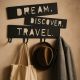 Cuier de perete cu patru cârlige, Dream, Discover, Travel