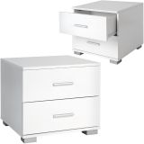 Miadomodo Set de noptiere, 2 bucăți, alb, 40 x 40 x 35 cm