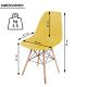 Set de scaune de luat masă din plastic, 2 bucăți, galben