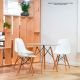 Miadomodo Set de 2 scaune de sufragerie cu scaun din plastic