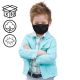 Masca protectie pentru copii, bumbac 10 buc - negru