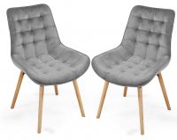 Set de 2 x scaune matlasate, gri