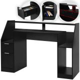 MIADOMODO Birou de calculator, 123 x 55 x 90 cm, negru
