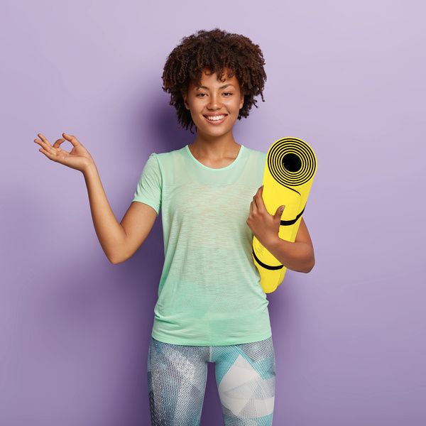 Covor de exerciții yoga MOVIT, 190 x 100 cm, galbenă