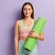 Yoga saltea de fitness 190 × 100 x 0,6 cm verde deschis