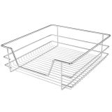 JAGO Set de 3 sertare telescopice, 46 x 44 x 14 cm, cromat