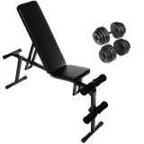 Set de banci multifuncționale cu greutăți cu gantere 2 x 15