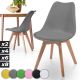 MIADOMODO Set de scaune de masă, gri, 2 bucăți