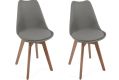 MIADOMODO Set de scaune de masă, gri, 2 bucăți