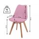 MIADOMODO Set de scaune de masă, roz, 2 bucăți