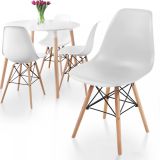 Miadomodo Set de 4 scaune de sufragerie cu scaun din plastic