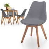 MIADOMODO Set de scaune de sufragerie, 4 piese, gri