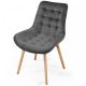 MIADOMODO Set scaune de sufragerie matlasate, gri închis 2 b