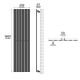 AQUAMARIN Radiator vertical 1600 x 452 x 52 mm, alb