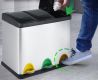 JAGO Coș de gunoi cu pedale, oțel inoxidabil, 24 l