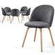 MIADOMODO Set de scaune de sufragerie din catifea, gri închi