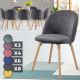 MIADOMODO Set de scaune de sufragerie din catifea, gri închi
