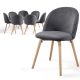 MIADOMODO Set de scaune de sufragerie din catifea, gri închi