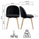 MIADOMODO Set de scaune de sufragerie din catifea, negru, 4