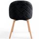 MIADOMODO Set de scaune de sufragerie din catifea, negru, 4