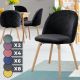 MIADOMODO Set de scaune de sufragerie din catifea, negru, 4