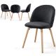 MIADOMODO Set de scaune de sufragerie din catifea, negru, 4