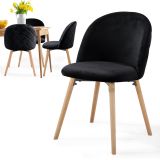 MIADOMODO Set de scaune de sufragerie din catifea, negru, 4