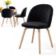 MIADOMODO Set de scaune de sufragerie din catifea, negru, 4