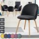 Scaun catifea neagră, stil nordic, picioare lemn fag, 80x50