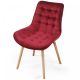 MIADOMODO Set de scaune de sufragerie tapițate, roșu, 4 buc.