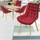 MIADOMODO Set de scaune de sufragerie tapițate, roșu, 4 buc.