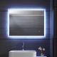 Aquamarin Oglindă de baie cu iluminare LED, 100 x 60 cm