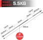 Bară fitness cromată 120 cm, 100 kg, prindere antiderapantă,
