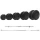 Set discuri greutăți 2x5 kg, plastic, protecție podea, 27 mm