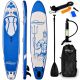 Physionics Paddleboard gonflabil, 366 x 80 x 15 cm, albastru