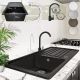 Chiuvetă de bucătărie Aquamarin Granit, 76 x 46 cm, negru