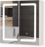 MIADOMODO Dulap cu oglindă cu iluminare LED, 65 x 65 cm