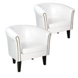 MIADOMODO Set fotoliu Chesterfield, 58 x 71 x 70 cm, alb