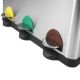 Coș de gunoi inox 45L cu 3 compartimente, pedale colorate