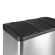Coș de gunoi inox 45L cu 3 compartimente, pedale colorate