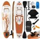 Paddleboard Bastet cu fereastră, 366x80x15 cm, 180 kg, roz a