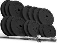 PHYSIONIC Set de haltere cu greutăți, 180 cm, 100 kg