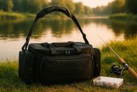 Geantă de pescuit impermeabilă neagră, 56×31×30 cm, polieste