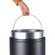 Jago Coș cu capac push, 50 L, oțel inoxidabil, negru
