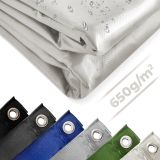 Prelată impermeabilă 5x6 m, 650g/m², albă, PVC, UV rezistent
